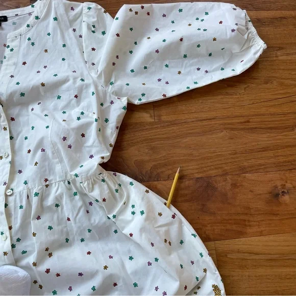 Talbots Cotton Poplin Midi Button Down Shirt Dress in Blissful Floral size 12 - Picture 9 of 14